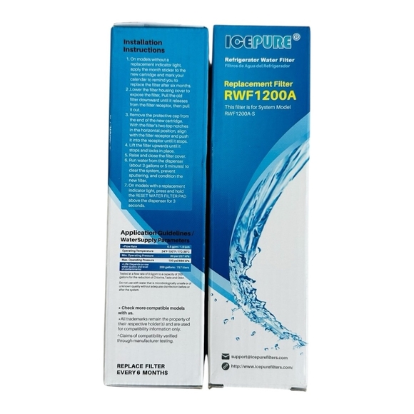 Lot of 2x ICEPURE Refrigerator Water Filter RWF1200A NIB - Picture 3 of 3